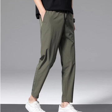 Men’s Casual Trousers – Lightweight Breathable – Relaxed Fit – Elastic Drawstring Waist