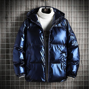 Men’s Puffer Coat – Oversized Fit – Quilted – Water-Resistant – Hooded – Zip Front