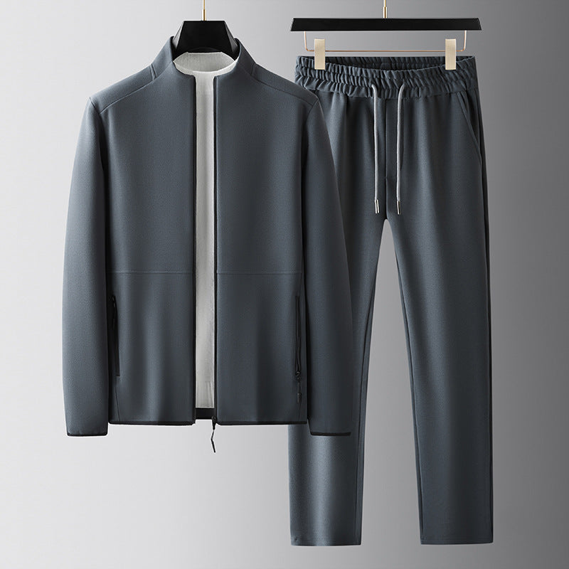 Men’s Tracksuit Set – Zip Jacket High Collar – Elastic Waist – Casual Fit – Breathable