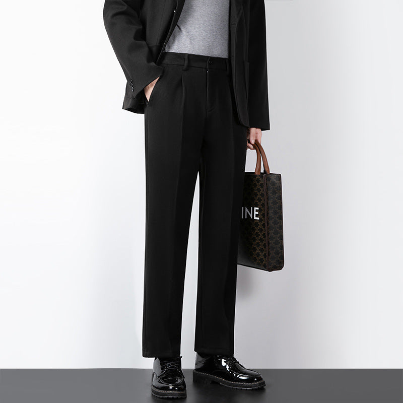 Men’s Tailored Trousers – Wool Blend – Slim Fit – Full Length Formal Wear