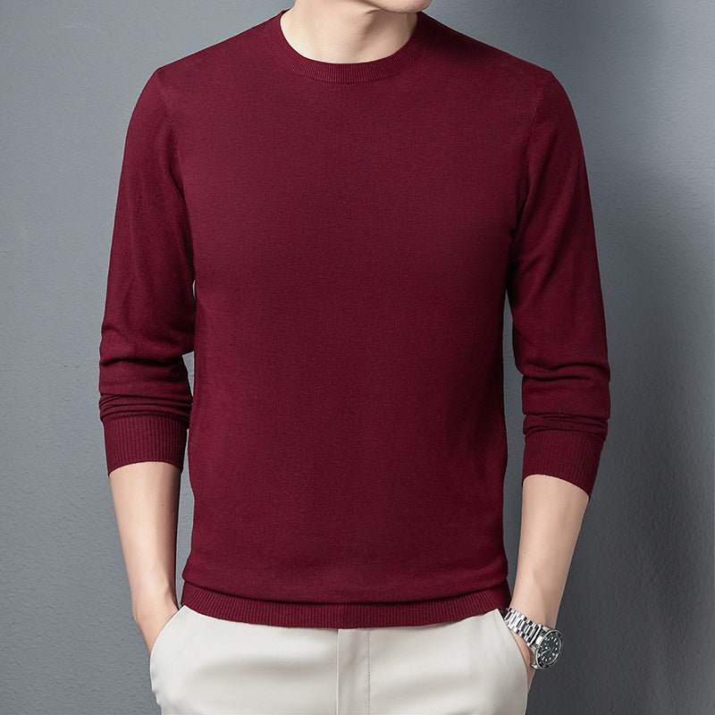 Men’s Crew Neck Sweater – Slim Fit – Lightweight Knit Cotton – Long Sleeve Casual