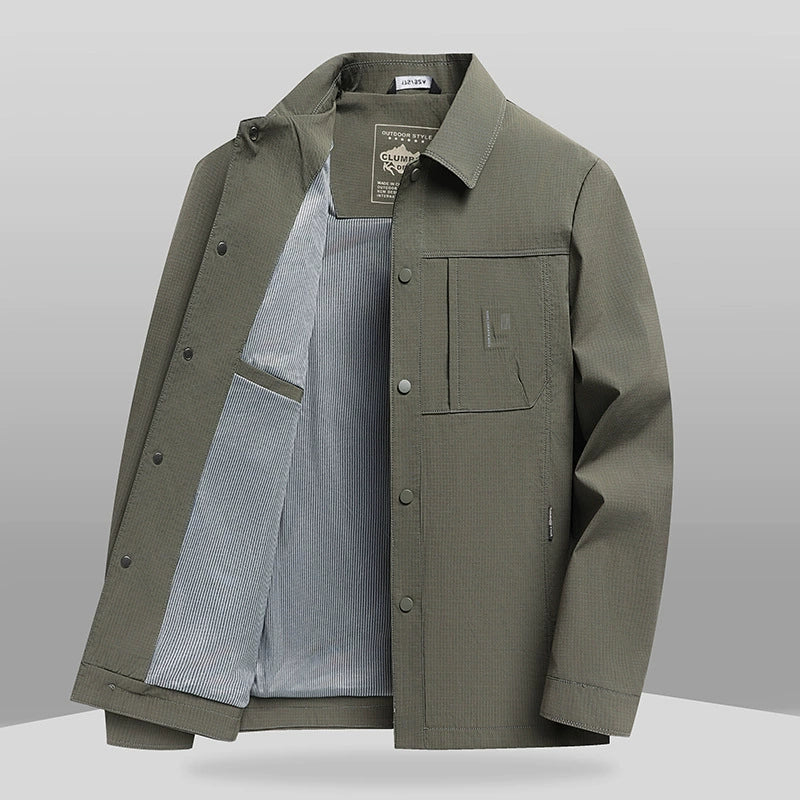 Men’s Business Casual Jacket – Classic Fit – Lapel Collar – Structured Woven Fabric