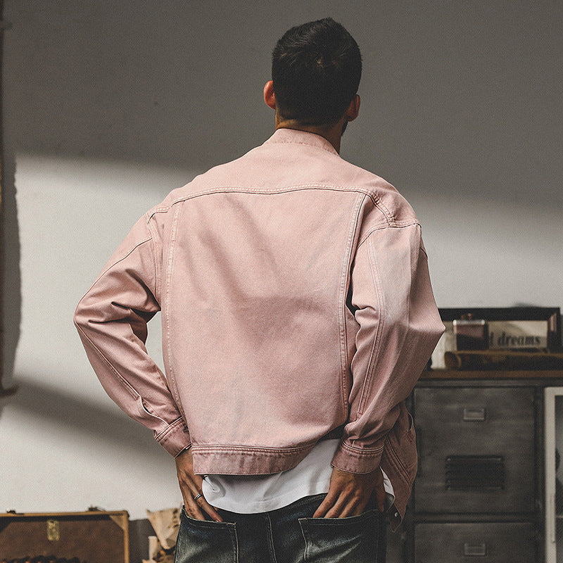 Men’s Denim Jacket – Relaxed Fit – Button Front – Chest Pockets – Structured Casual Style