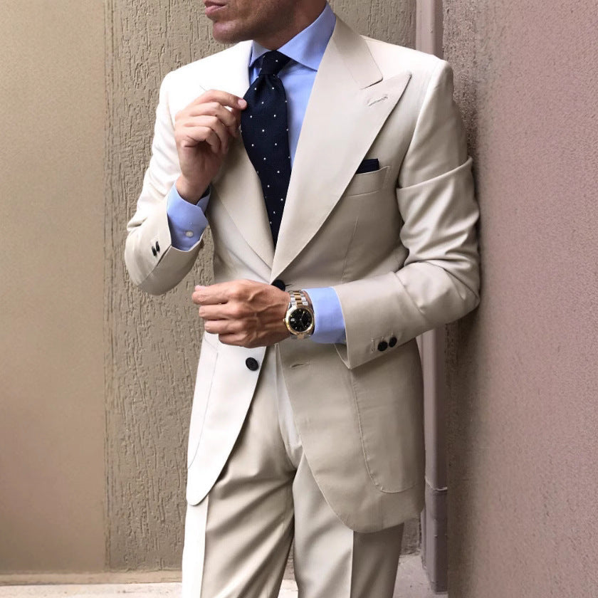 Men’s Blazer – Wool Blend – Tailored Fit – Single Breasted – Notched Lapel Formal Wear