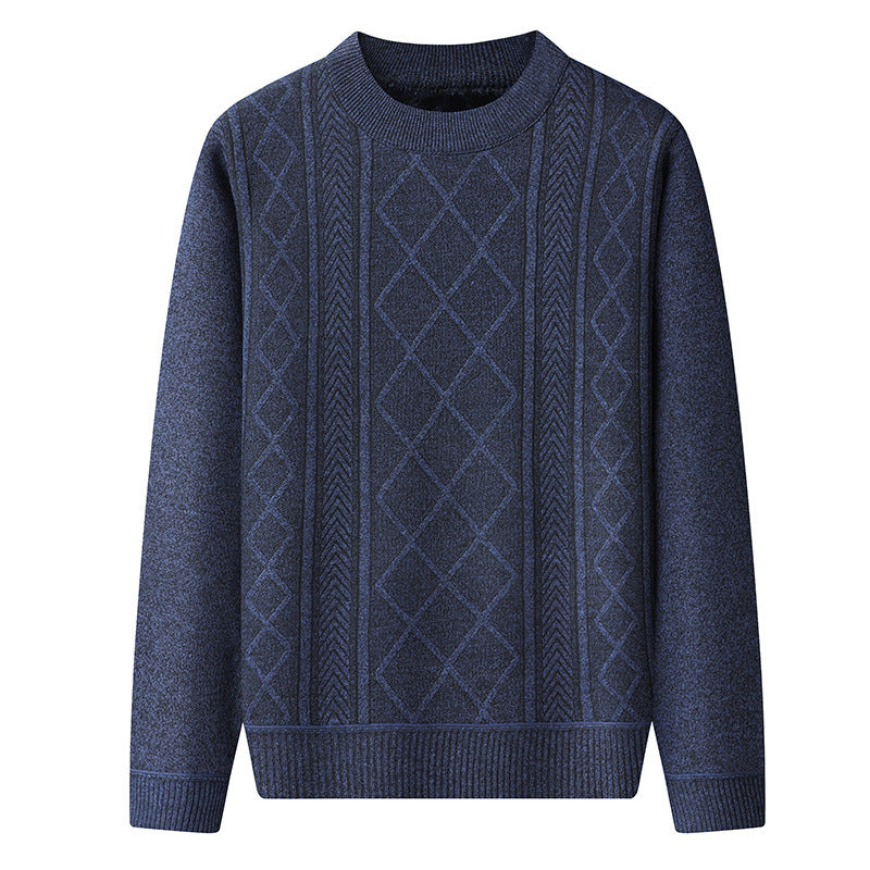 Men’s Pullover Sweater – Wool Blend – Cable Knit – Regular Fit – Round Neck