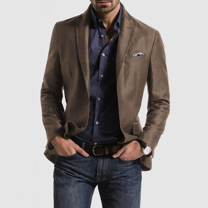 Men’s Suit Jacket – Slim Fit – Wool Blend – Notch Lapel – Single-Breasted Formal Wear