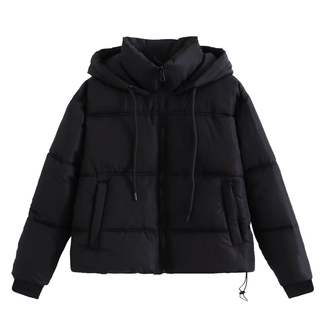 Quilted hoodie and zipper jacket for women