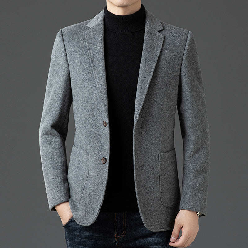 Men’s Blazer – Slim Fit – Wool – Notched Lapel – Two-Button Structured Formal Jacket