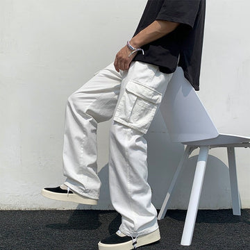 Men’s Cargo Pants - Relaxed Fit - Multi-Pocket - Full Length Casual Wear