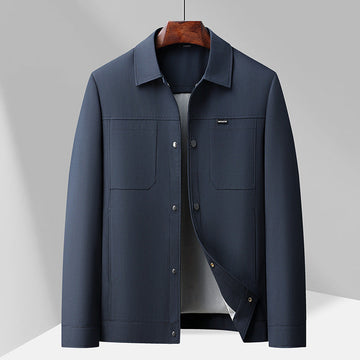 Men’s Casual Jacket – Regular Fit – Snap Button Front – Four Pockets – Lapel Collar