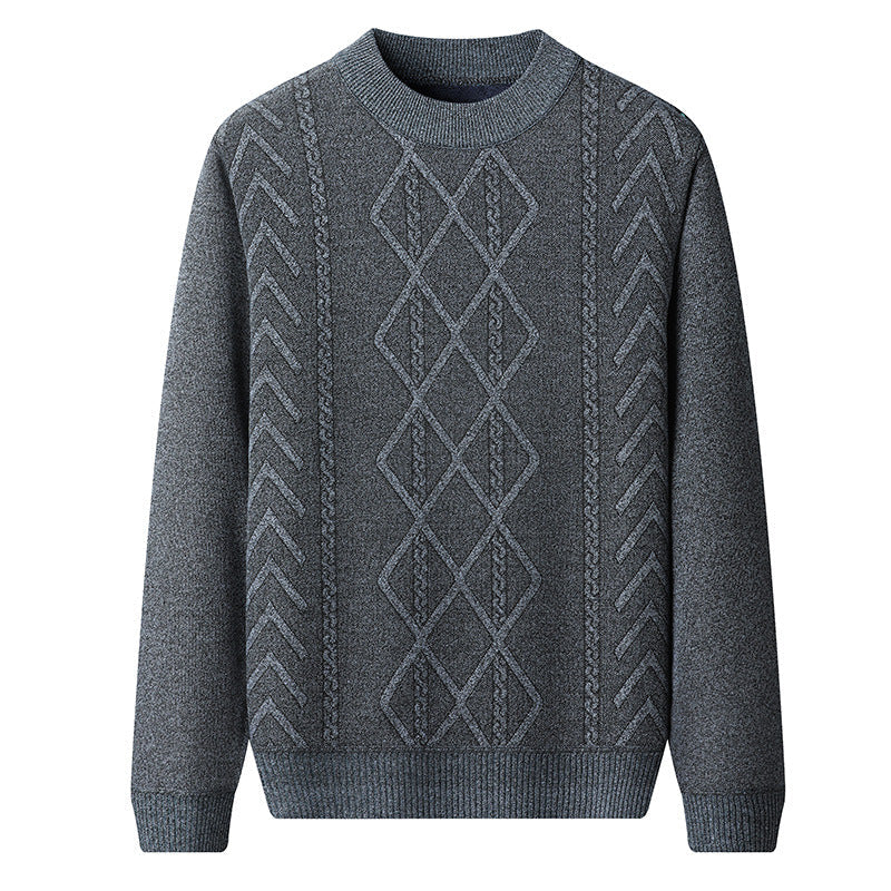 Men’s Pullover Sweater – Wool Blend – Cable Knit – Regular Fit – Round Neck