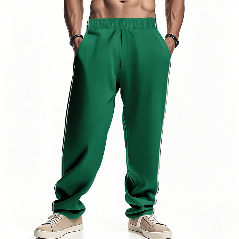 Men’s Jogger Pants – Relaxed Fit – Lightweight Breathable – Side Stripes – Elastic Waist