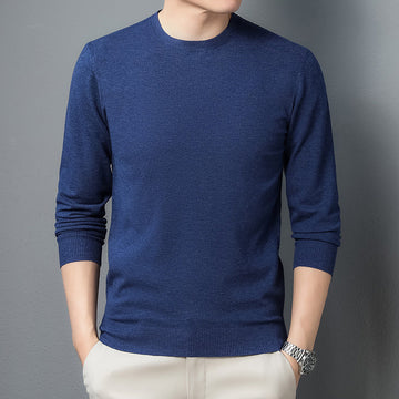 Men’s Crew Neck Sweater – Slim Fit – Lightweight Knit Cotton – Long Sleeve Casual