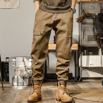 Men’s Cargo Pants – Relaxed Fit  – Utility Pockets – Drawstring Cuff