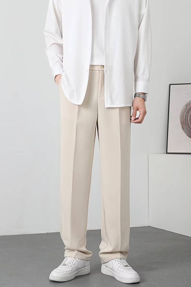Men’s Slim Fit Trousers – Lightweight Fabric – Ankle Length – Smart Casual