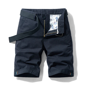 Men’s Knee-Length Shorts – Relaxed Fit – Breathable Blend – Belted with Side Pockets
