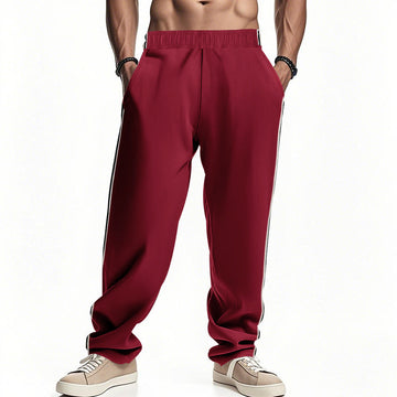 Men’s Jogger Pants – Relaxed Fit – Lightweight Breathable – Side Stripes – Elastic Waist