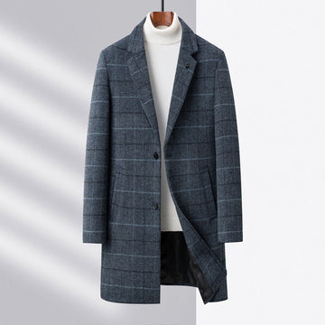 Men’s Overcoat – Wool Blend – Straight Fit – Mid-Length – Notch Lapel – Single Breasted