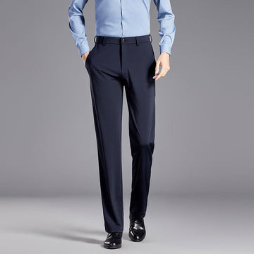 Men’s Trousers – Silk Blend – Slim Fit – Straight Leg – Tailored Waistband