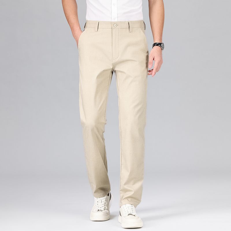 Men’s Trousers – Tencel Linen Blend – Relaxed Fit – Straight Leg – Lightweight Breathable