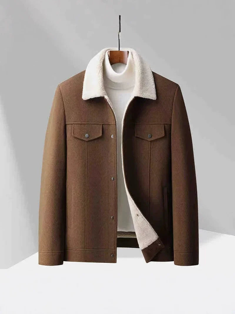 Men’s Velvet Jacket – Tailored Fit – Wool Lined – Button Front – Lapel Collar – Casual
