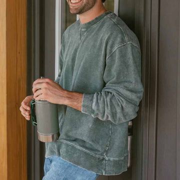 Men’s Sweatshirt – Relaxed Fit – Cotton Blend – Crew Neck – Ribbed Trim – Casual Style