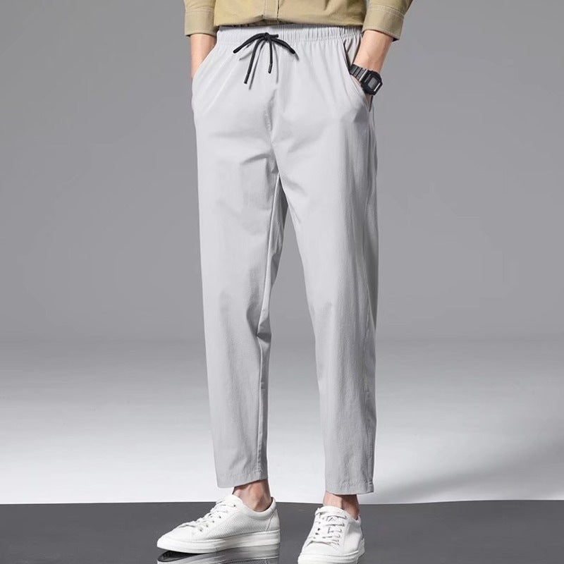 Men’s Casual Trousers – Lightweight Breathable – Relaxed Fit – Elastic Drawstring Waist