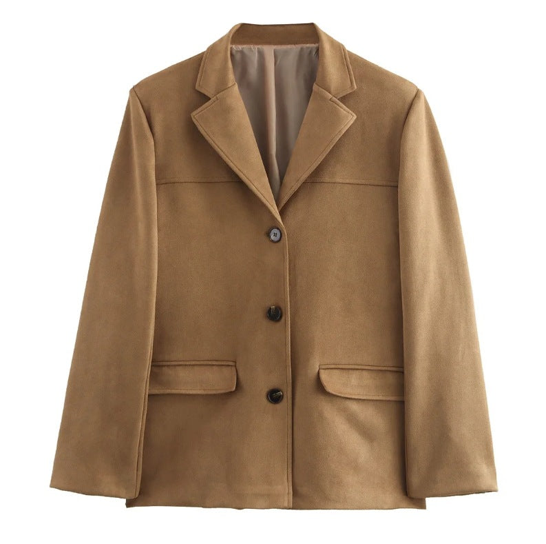 Classic vintage suede jacket for women