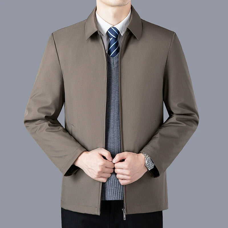 Men’s Waist-Length Jacket – Structured Fit – Zipper Front – Business Casual Layer