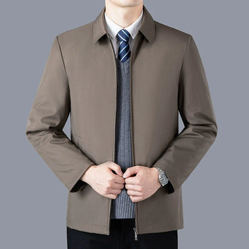 Men’s Waist-Length Jacket – Structured Fit – Zipper Front – Business Casual Layer
