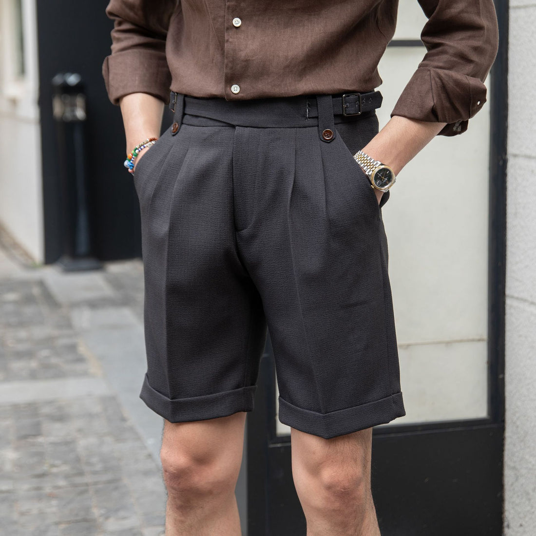 Men’s Tailored Short – Pleated Front – Cuffed Hem – Smart Fit