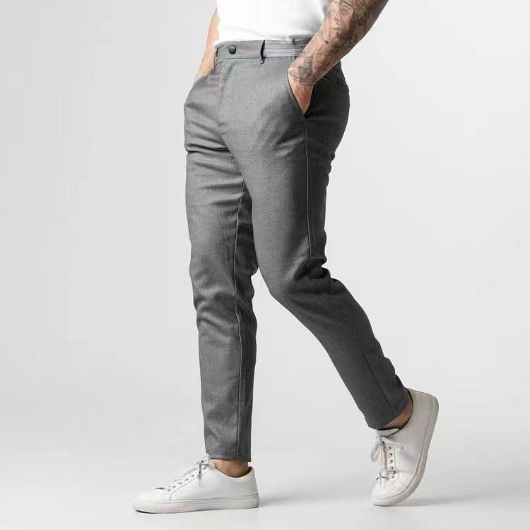 Men’s Casual Pants – Slim Fit – Tapered Leg – Stretch Cotton Blend – Full Length