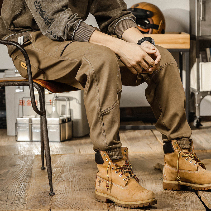 Men’s Cargo Pants – Relaxed Fit  – Utility Pockets – Drawstring Cuff