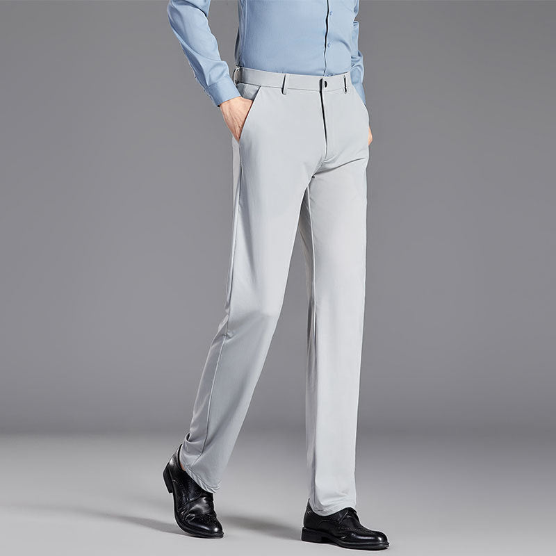 Men’s Trousers – Silk Blend – Slim Fit – Straight Leg – Tailored Waistband