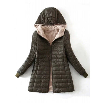 Women’s Puffer Coat – Quilted Warm Design – Plush Lined – Hooded Mid-Length Fit