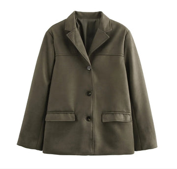 Classic vintage suede jacket for women