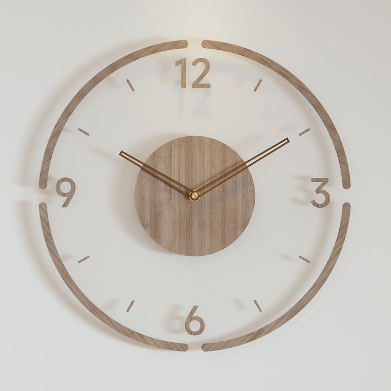 Solid Wood Open-Frame 3D Numeral Wall Clock