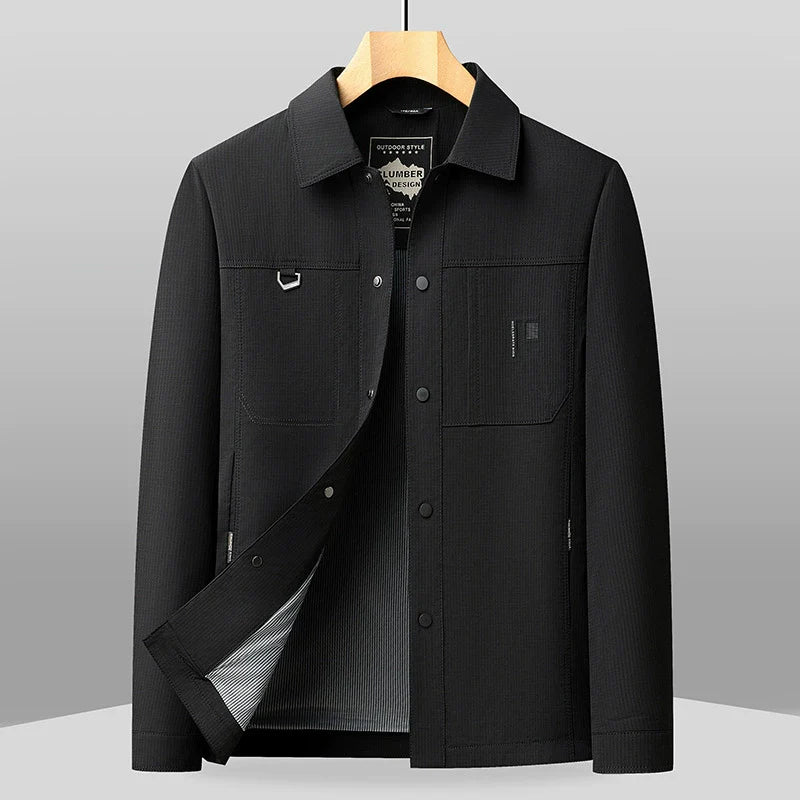 Men’s Business Casual Jacket – Classic Fit – Lapel Collar – Structured Woven Fabric