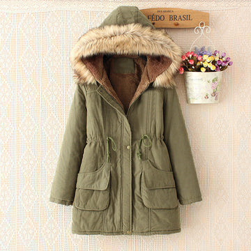 Women’s Hooded Parka Coat – Slim Regular Fit – Sherpa Lined – Faux Fur Trim – Drawstring Waist – Full Length