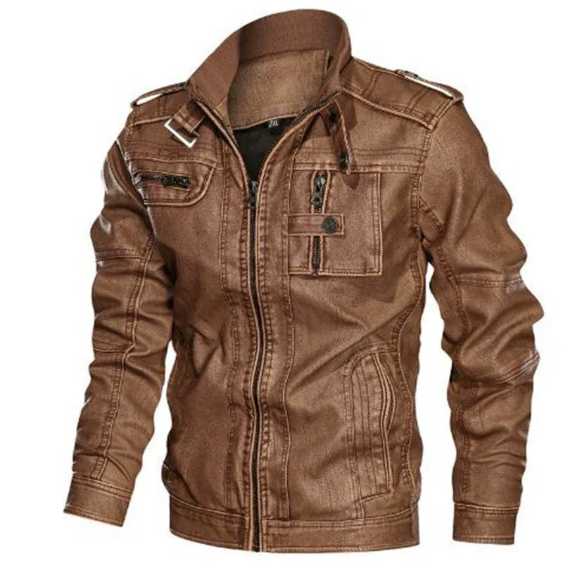 Men’s Jacket – Slim Fit – Utility Style – Stand-Up Collar – Zippered Multi-Pocket