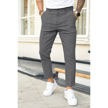 Men’s Trousers – Slim Fit – Ankle Length – Double Pleat – Woven Tailored Style