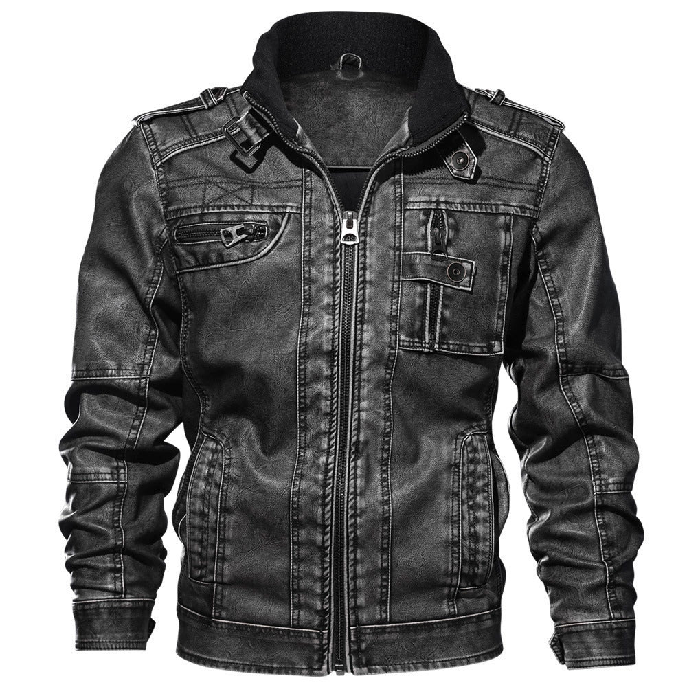 Men’s Jacket – Slim Fit – Utility Style – Stand-Up Collar – Zippered Multi-Pocket
