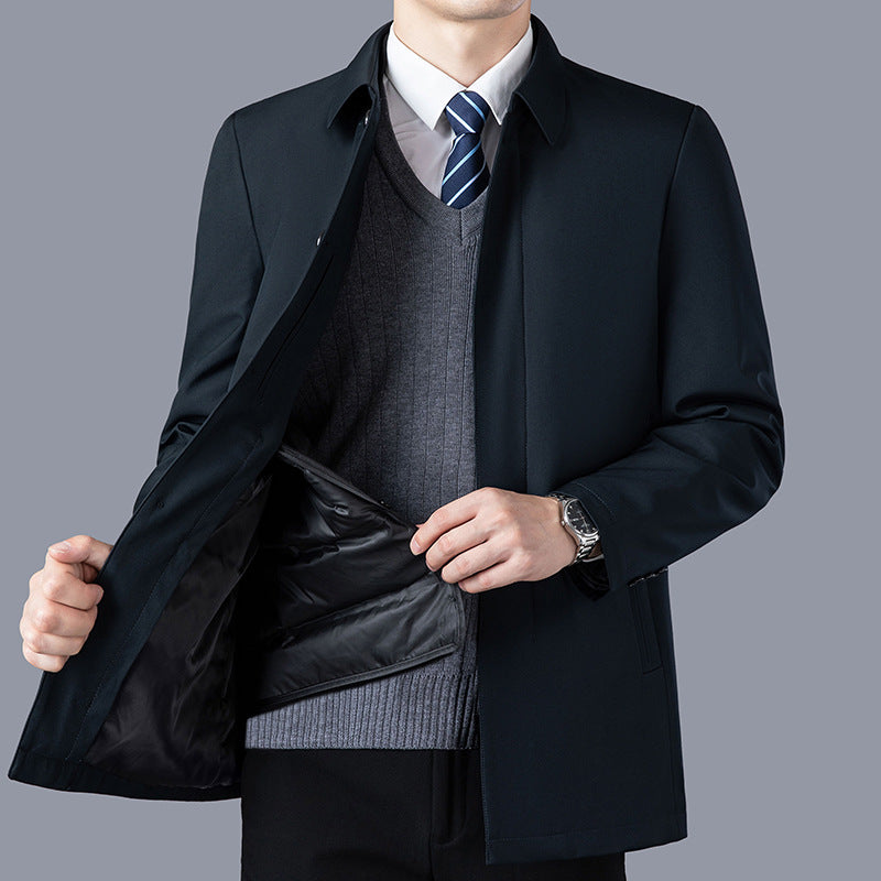 Men’s Outer Blazer – Tailored Fit – Wool Feel – Classic Collar – Button Front – Slash Pockets