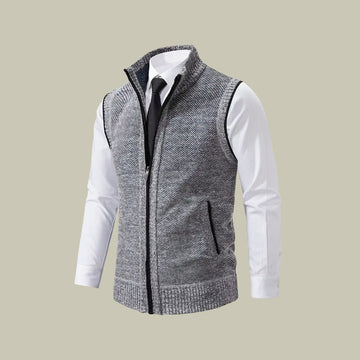 Sleeveless knit sweater vest for men