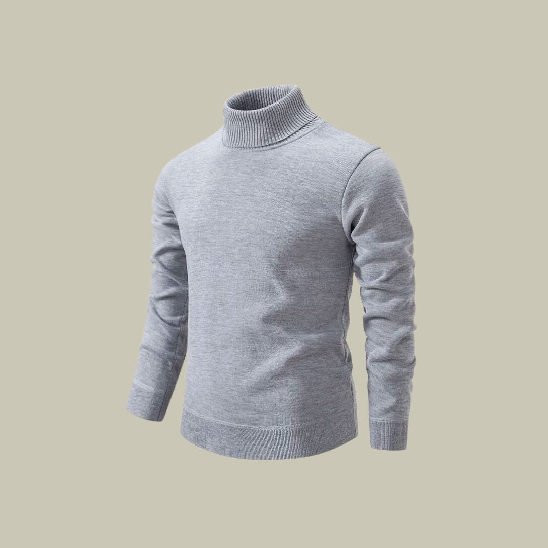 Pull-over knitted turtleneck sweater for men