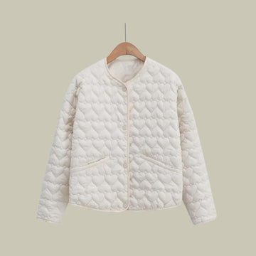 Padded heart quilted jacket for women