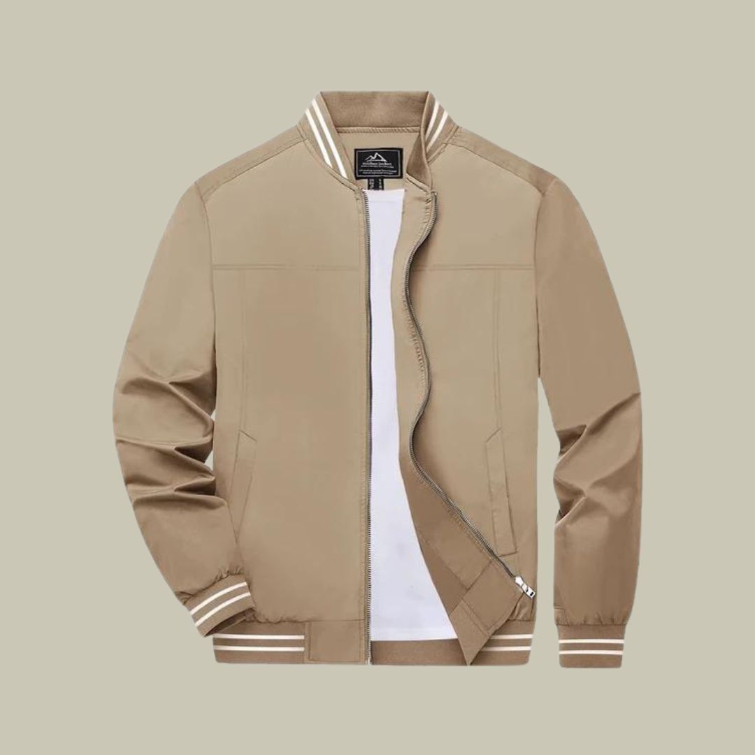 Men’s Bomber Jacket – Standard Fit – Ribbed Trim – Zip Front – Casual Everyday Wear