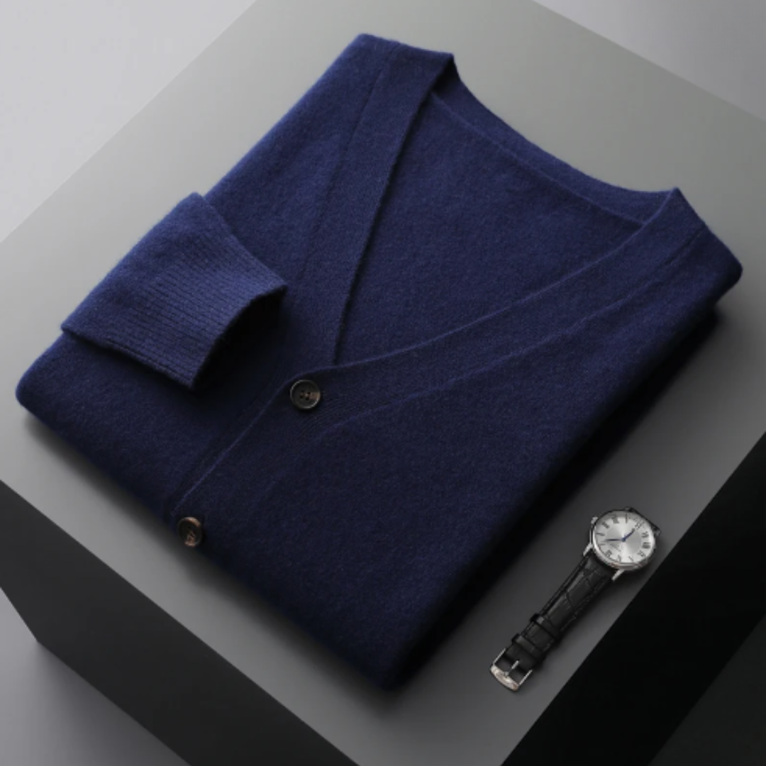 Men’s Cashmere Cardigan - V-Neck - Button-Up - Soft Lightweight Knit