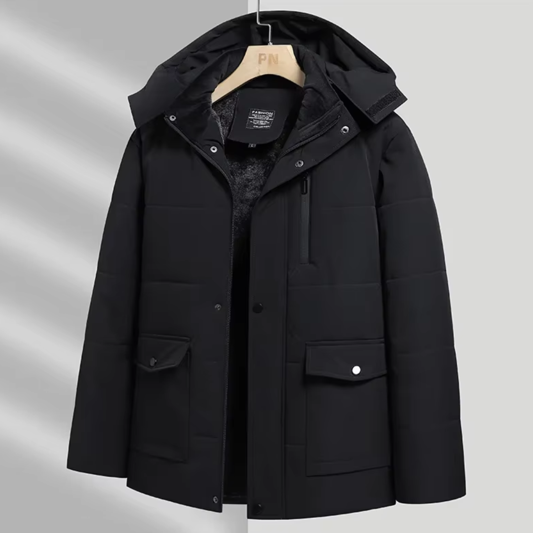 Padded lined winter parka for men