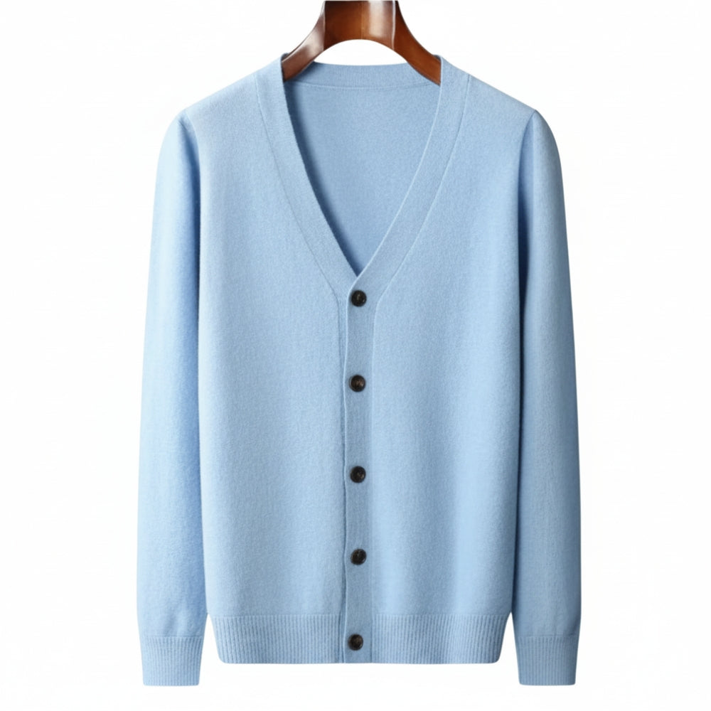 Men's Cashmere Cardigan Sweater | Classic V-Neck Knit | Lightweight & Soft